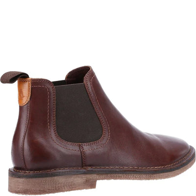 Hush Puppies Shaun Leather Chelsea Brown Pull-On Boot