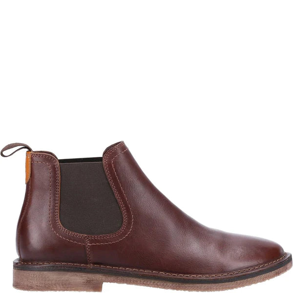 Hush Puppies Shaun Leather Chelsea Brown Pull-On Boot