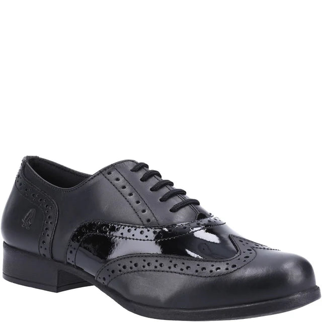 Hush Puppies Brogue Kada Leather Mix Jnr Meghan Girls School Shoes