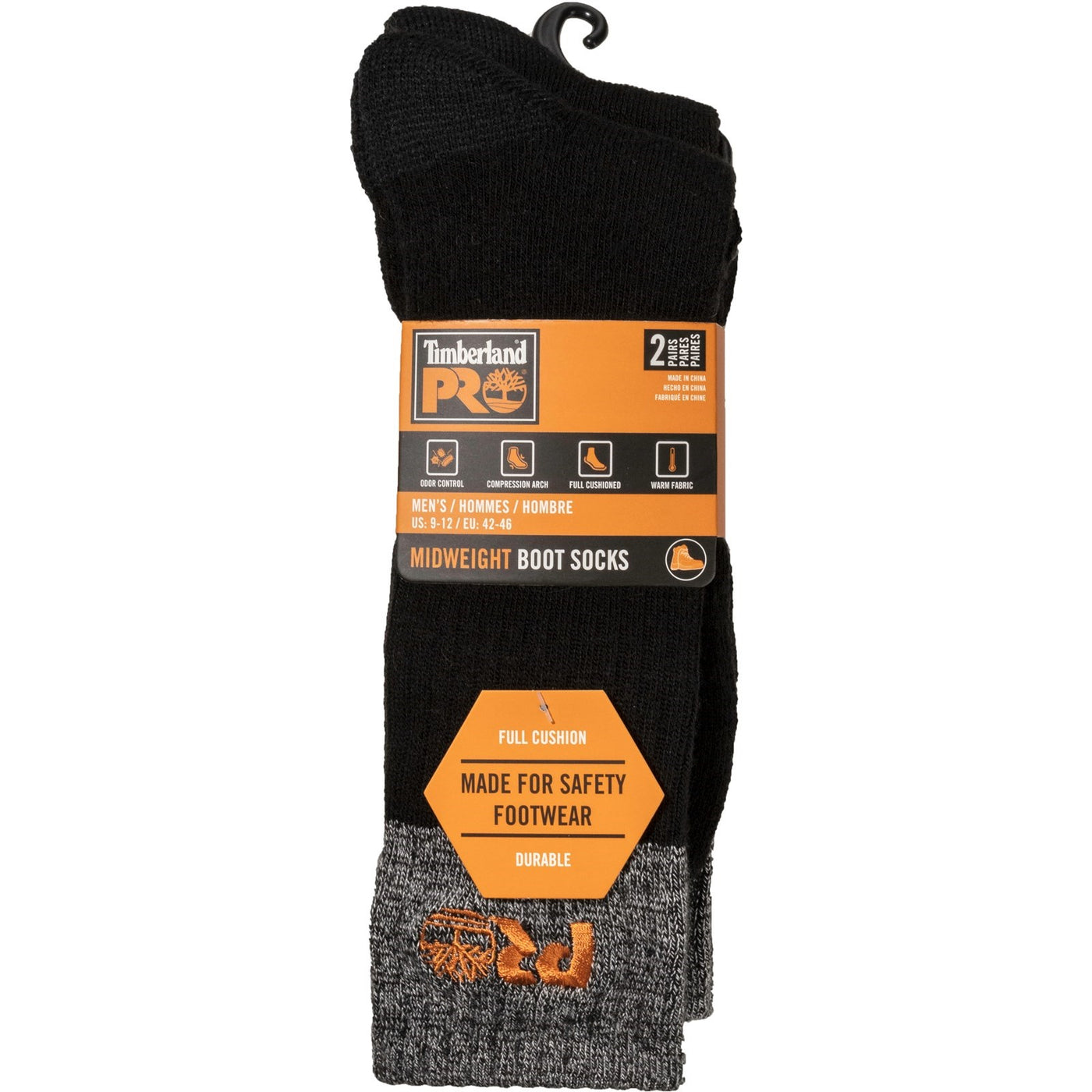 Timberland Pro Midweight Mens  Colour Block Full Cushion Boot Sock 2 Pack