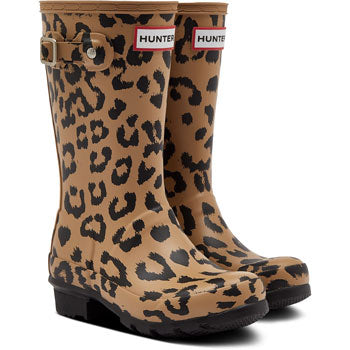 Hunter Brown Hybrid Rain Wellies for Big Kids