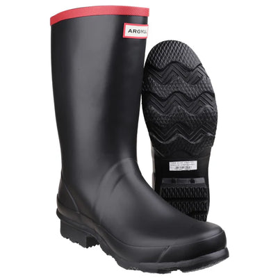 Hunter Mens Argyll Short Knee Rain Black Boots