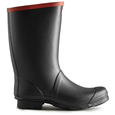 Hunter Mens Argyll Short Knee Rain Black Boots