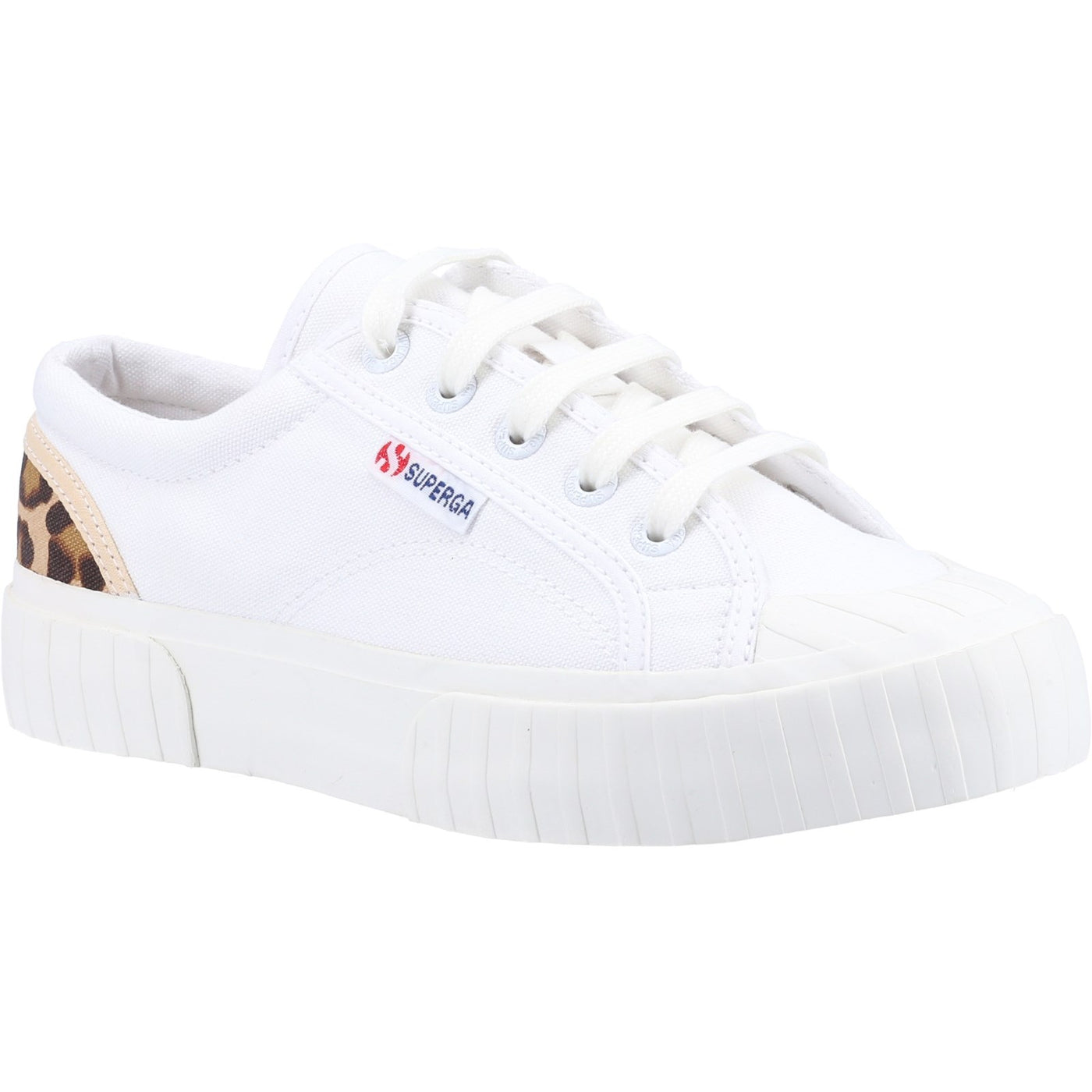 Superga Ladies Stripe Pad Leopard Trainers