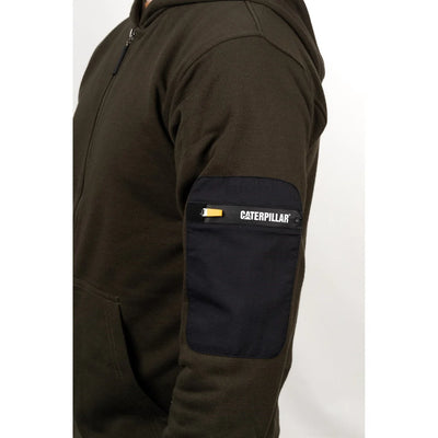 Caterpillar Loopback Full Zip Ribbon Elastic Waist Hoody