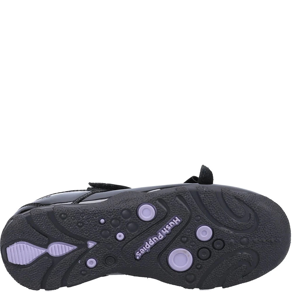 Hush Puppies Carrie Gioia Senior Black Rhiannon School Shoe