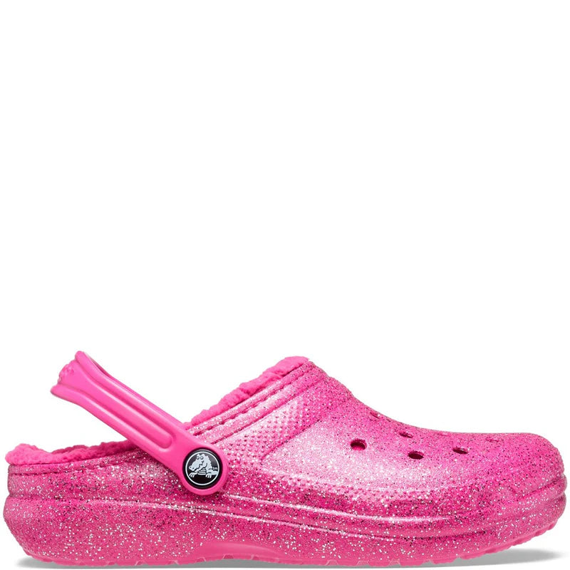 Crocs Toddlers' Classic Glitter Lazy style Lined Clog comfort slipper