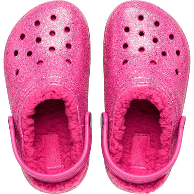 Crocs Toddlers' Classic Glitter Lazy style Lined Clog comfort slipper