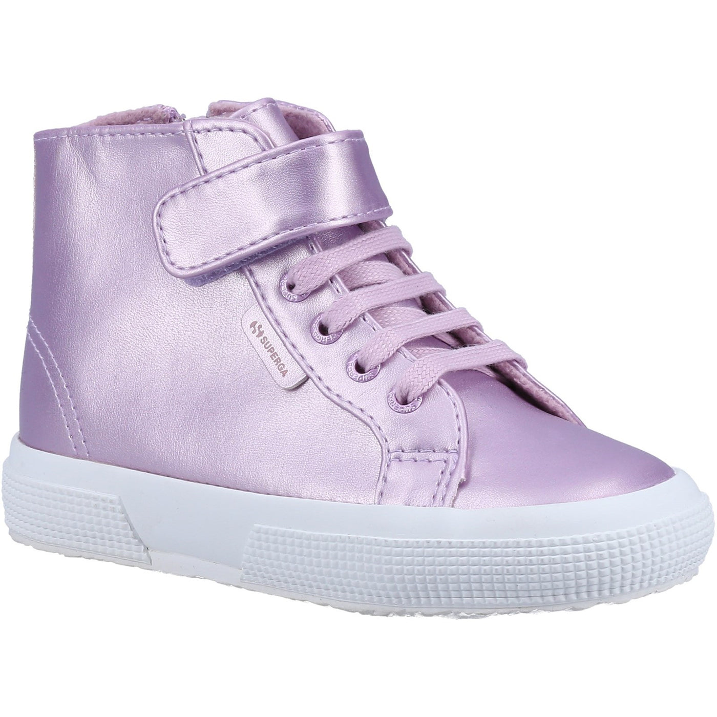 Superga Buscemi Lilac Leather Upper/ Glitter Faux Top Fashion Sneakers