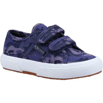 Superga Kids Straps Blue Camo Shoes