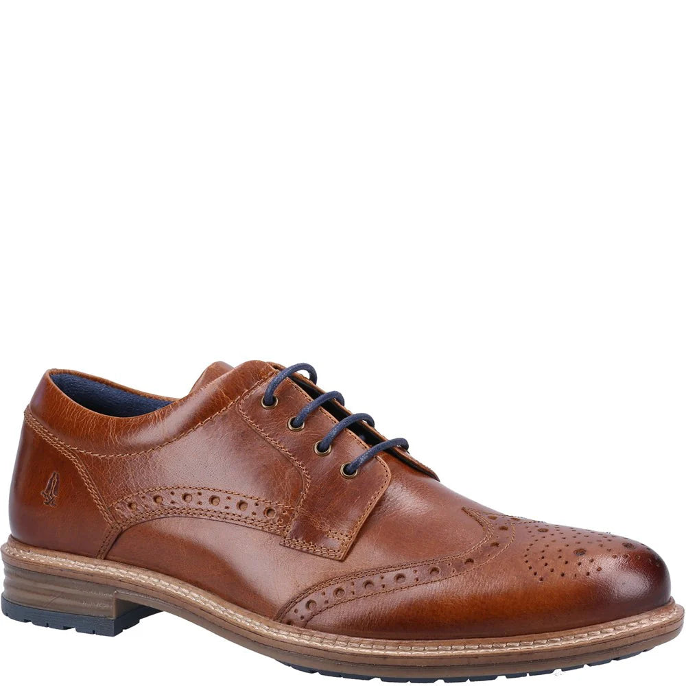 Hush Puppies Brogue Vaughn Wing Tip Men's Tan Lace Up Shoes