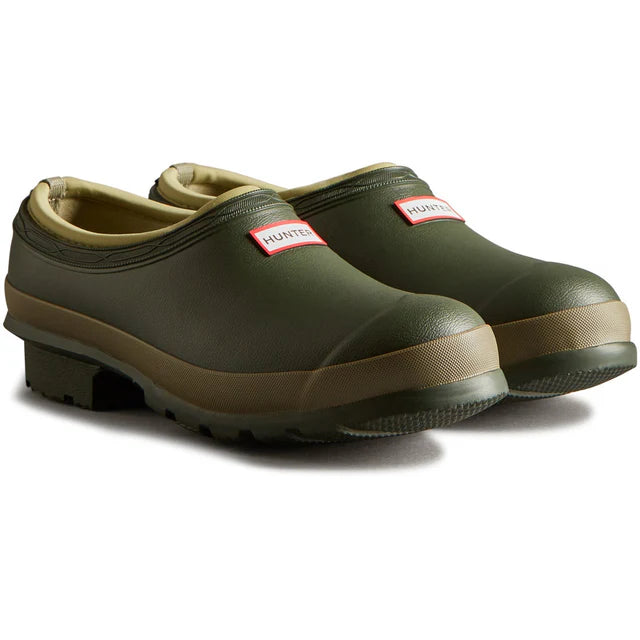 Hunter Mens Gardener Neoprene Clog Green Shoe