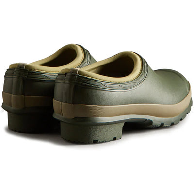 Hunter Mens Gardener Neoprene Clog Green Shoe