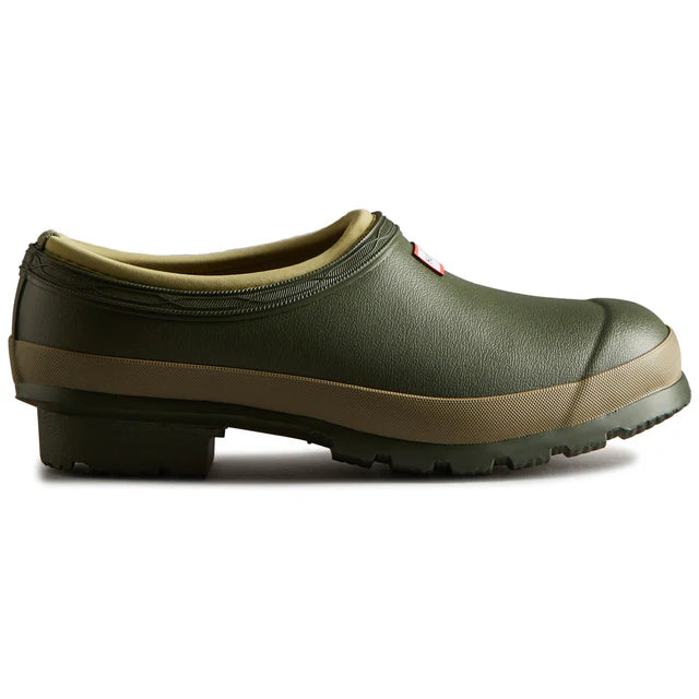 Hunter Mens Gardener Neoprene Clog Green Shoe