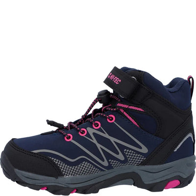 Hi-Tec Mid Wp Blackout Lace Up navy Girls Walking Boot