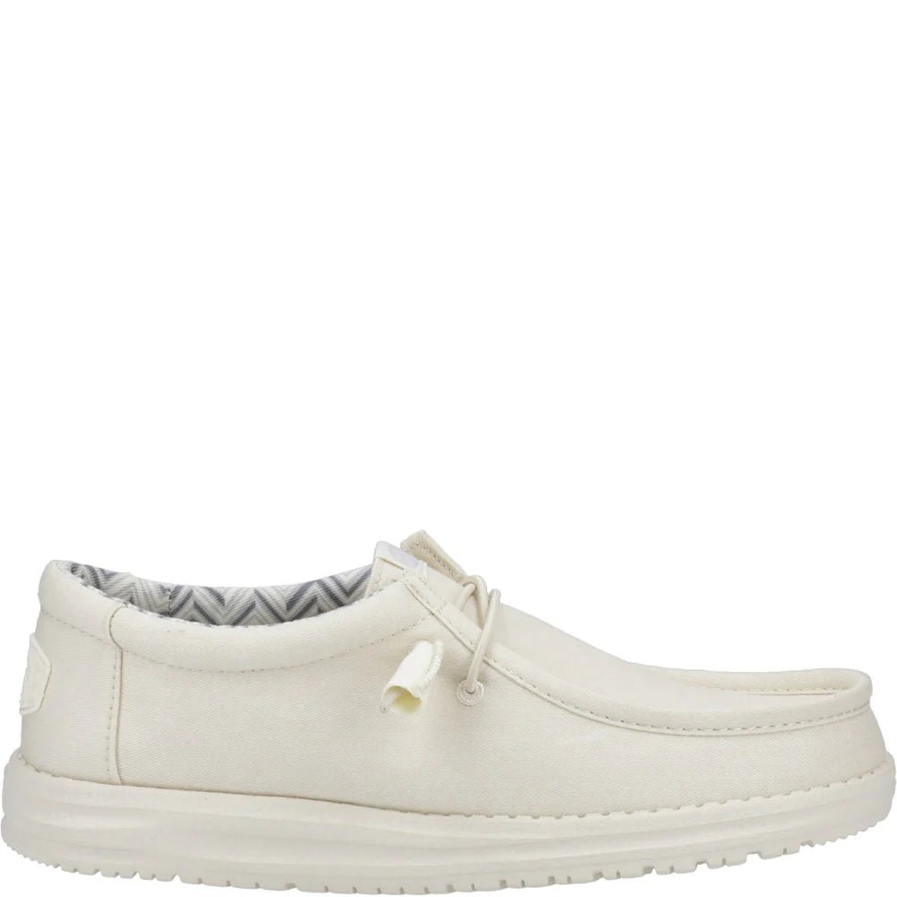 Heydude Wally Stretch Linen Natural Canvas Mens Shoes