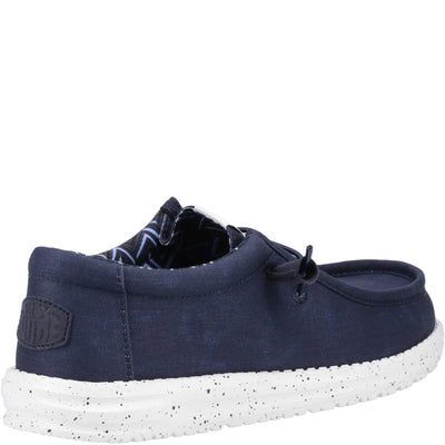 Heydude Wally Stretch Linen Natural Canvas Mens Shoes