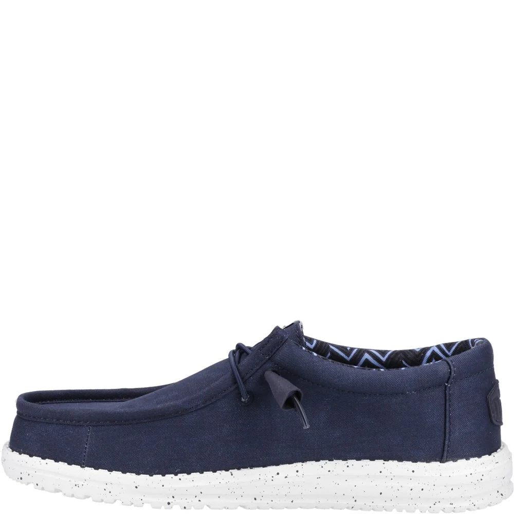 Heydude Wally Stretch Linen Natural Canvas Mens Shoes
