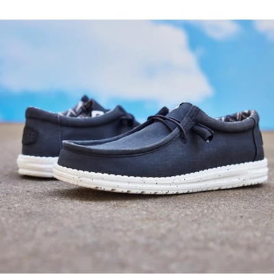 Heydude Wally Stretch Linen Natural Canvas Mens Shoes