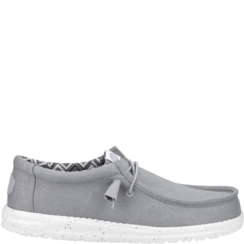 Heydude Wally Stretch Linen Natural Canvas Mens Shoes