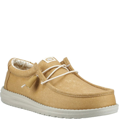 Heydude Wally Stretch Linen Natural Canvas Mens Shoes