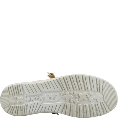 Heydude Wally Stretch Linen Natural Canvas Mens Shoes