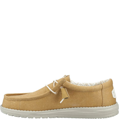 Heydude Wally Stretch Linen Natural Canvas Mens Shoes
