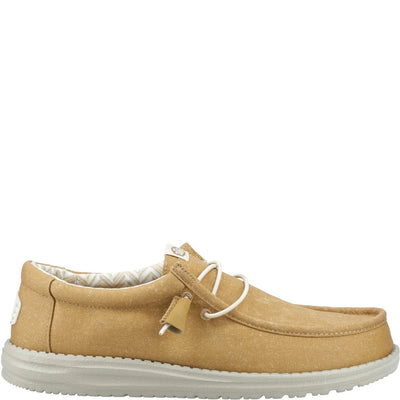 Heydude Wally Stretch Linen Natural Canvas Mens Shoes