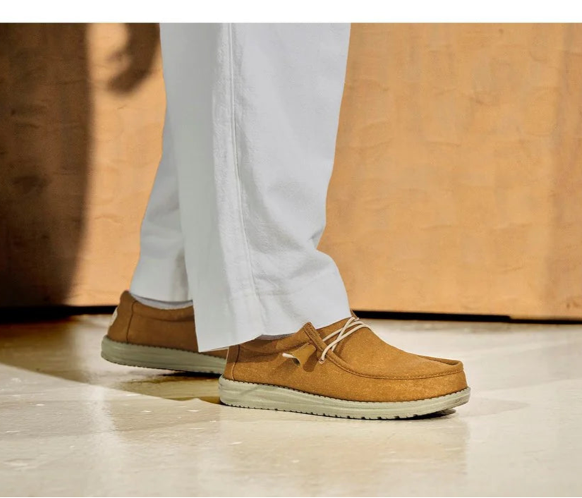 Heydude Wally Stretch Linen Natural Canvas Mens Shoes