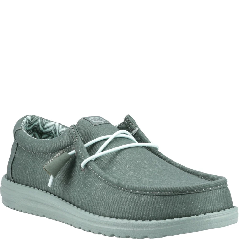 Heydude Wally Stretch Linen Natural Canvas Mens Shoes