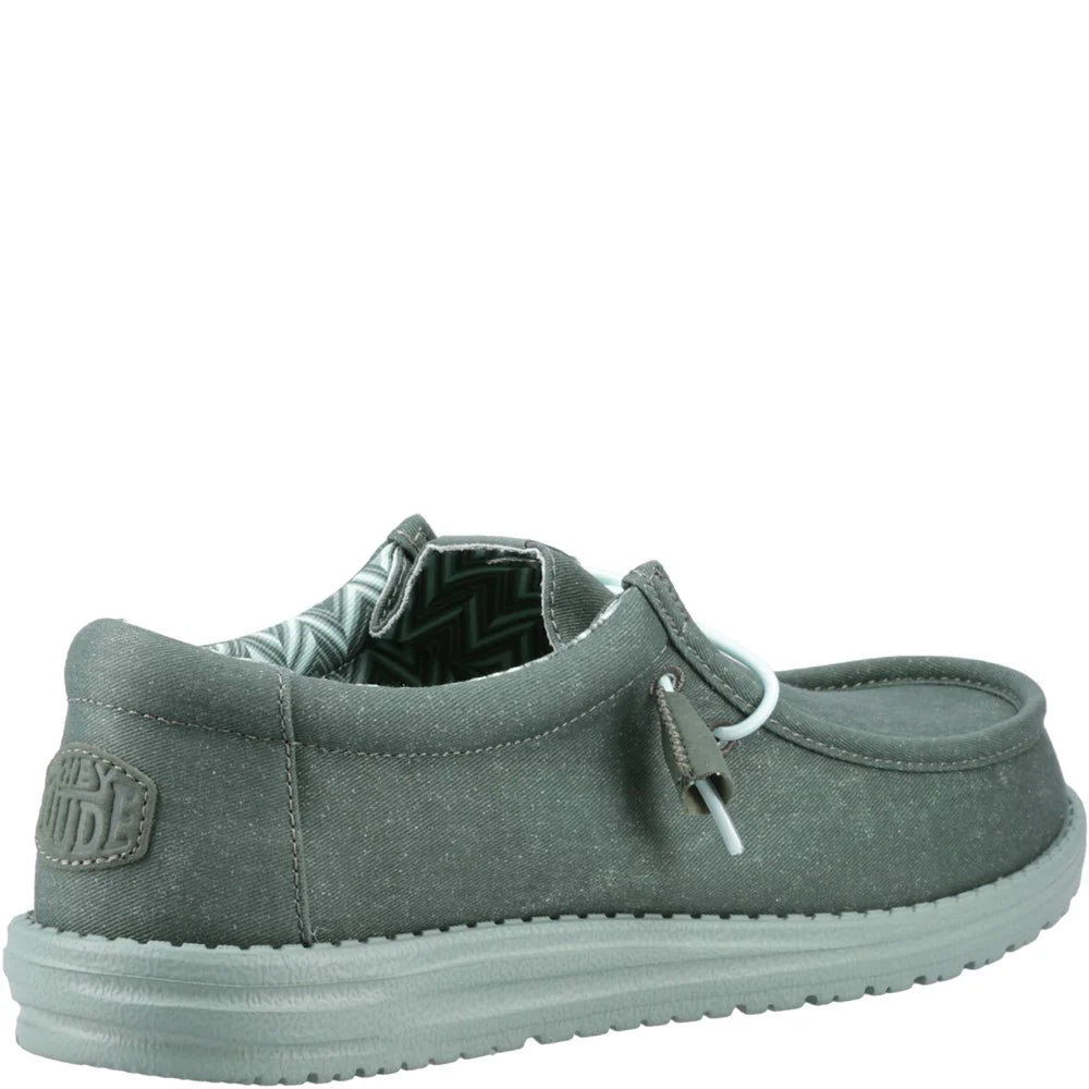 Heydude Wally Stretch Linen Natural Canvas Mens Shoes