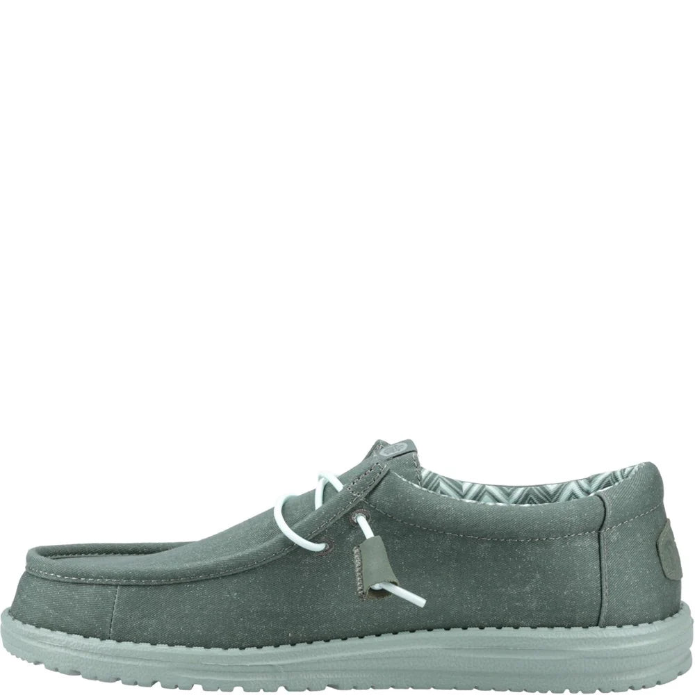 Heydude Wally Stretch Linen Natural Canvas Mens Shoes