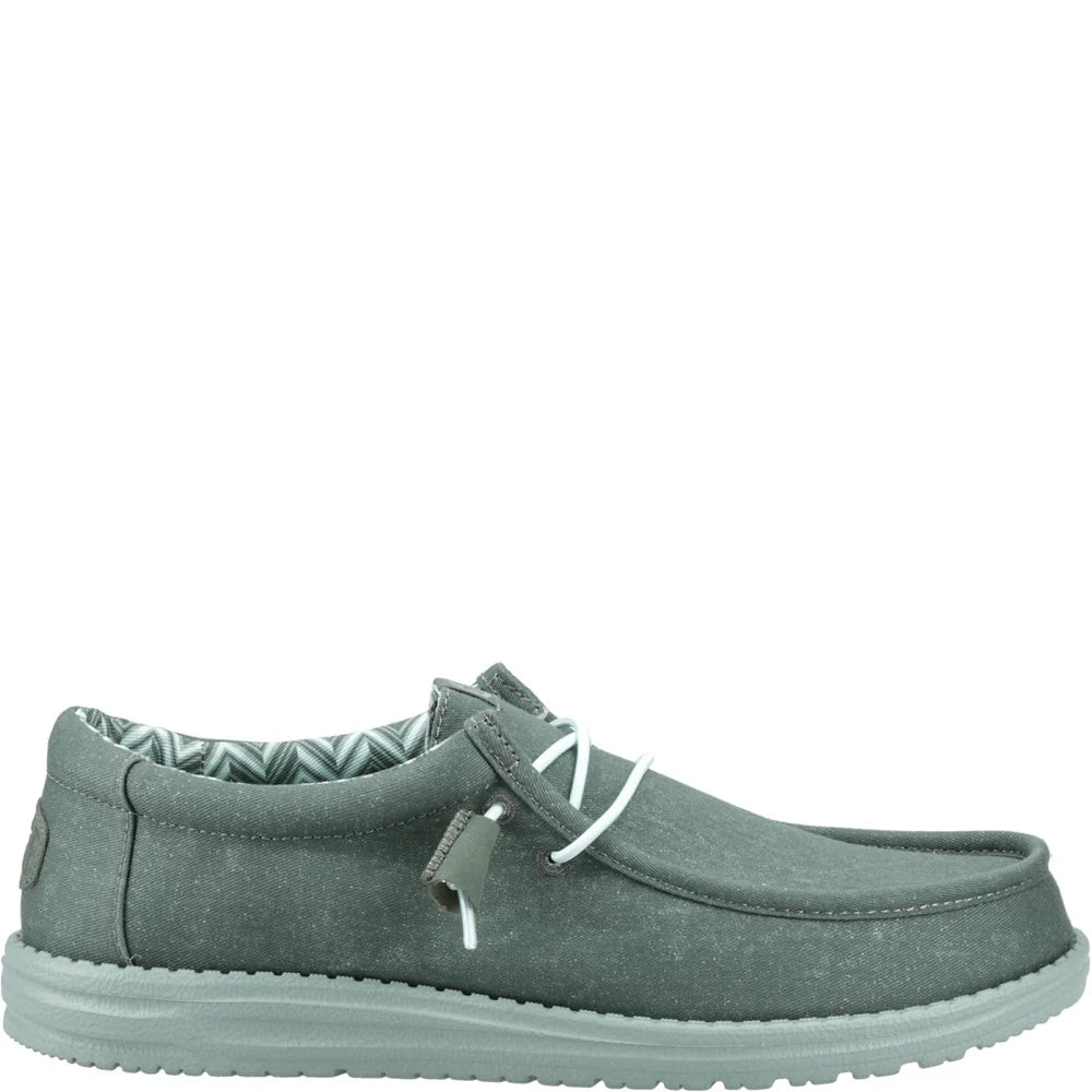 Heydude Wally Stretch Linen Natural Canvas Mens Shoes