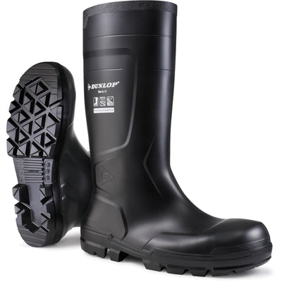 Dunlop Work It Full Safety Black Wellington