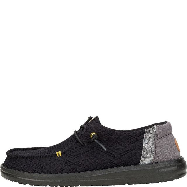 Heydude Wendy Boho Crochet Black Shoes