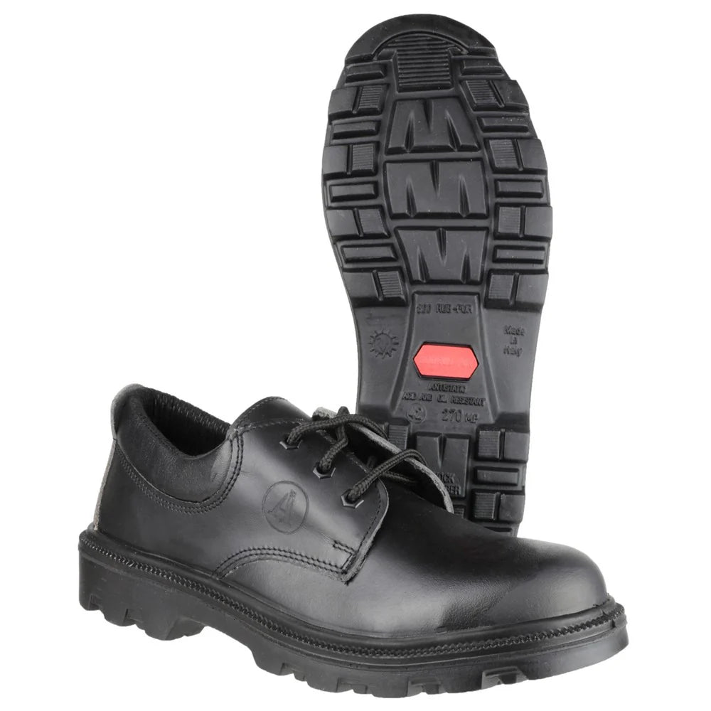 Amblers Safety Black Extra Fit Smart Leather Shoes