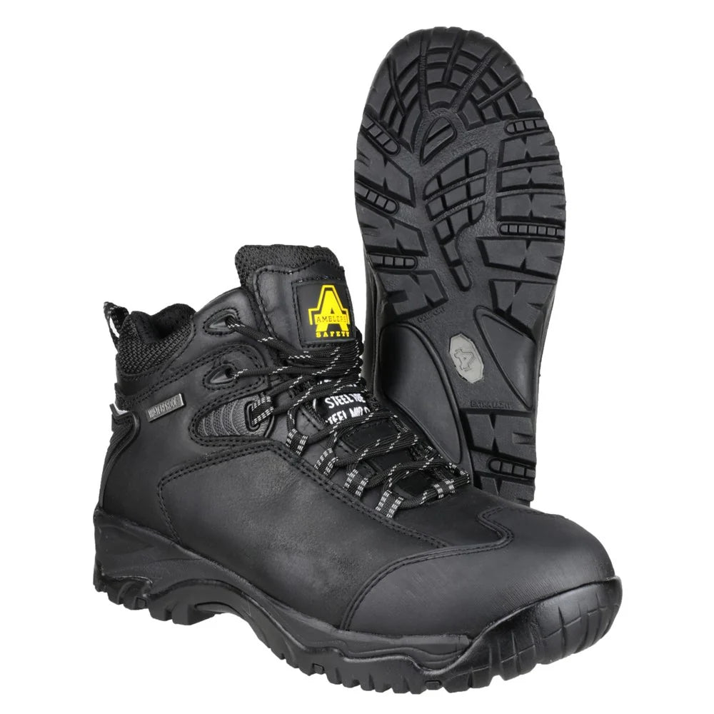 Amblers Safety Waterproof Leather Safety Black Hikers