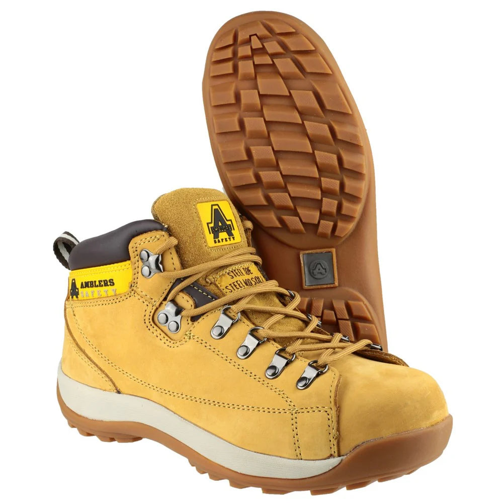 Amblers Steel Honey Nubuck Men Mid Safety Steel Toe Cap Work Boot