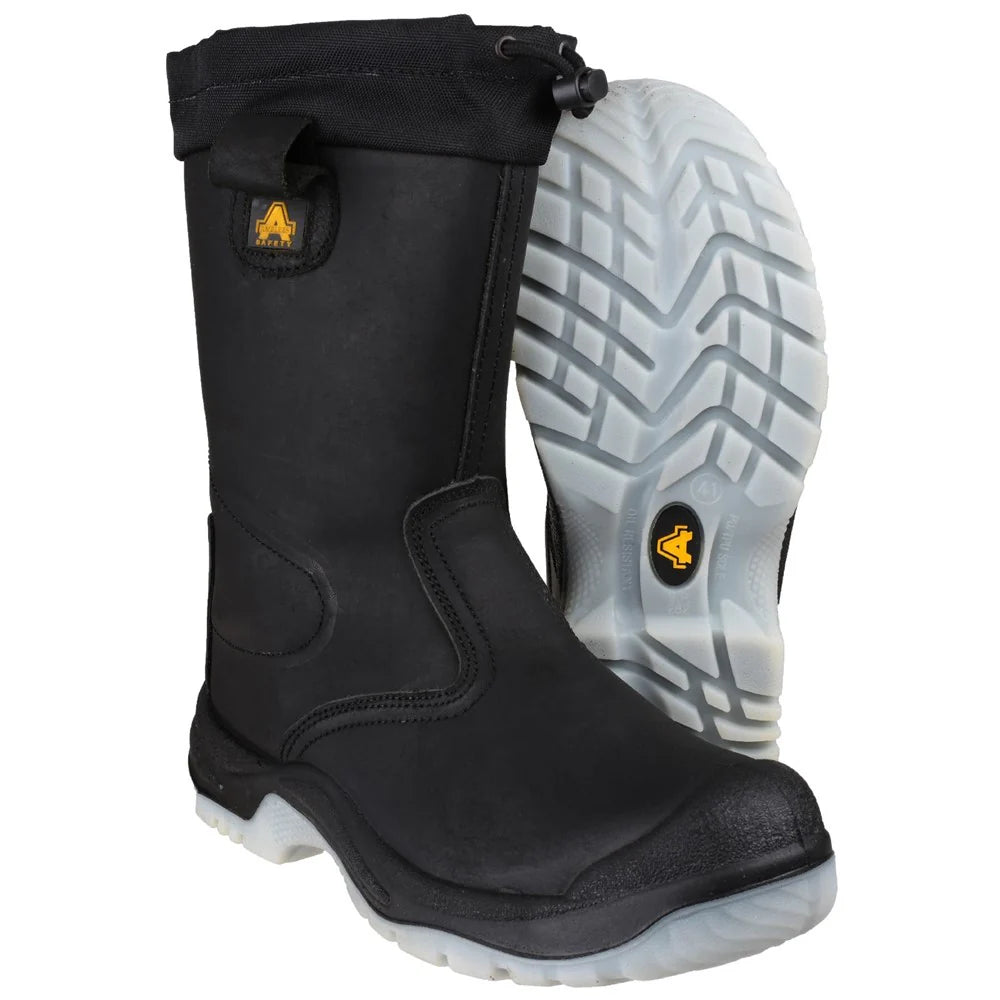 Amblers Safety Unisex Black Water Resistant Rigger Boot