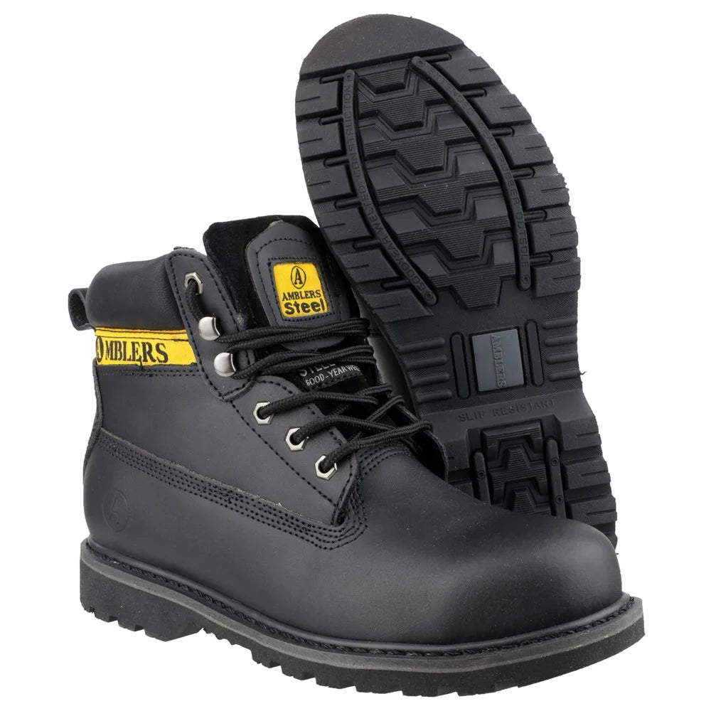 Amblers Safety Banbury Lace Black Leather Boot