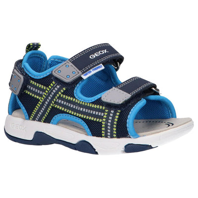 Geox Boys' Breathable Navy and Azure Blue Sandal