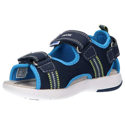 Geox Boys' Breathable Navy and Azure Blue Sandal