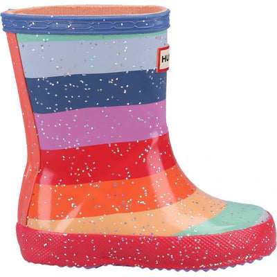 Hunter Kid 1 Rainbow Glitter Rubber Boot