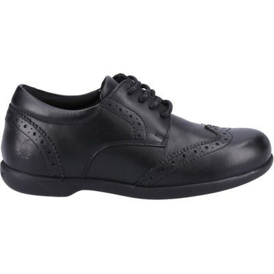 Hush Puppies Nordways Bridget Black Leather Lace-Up Brogues School Shoes