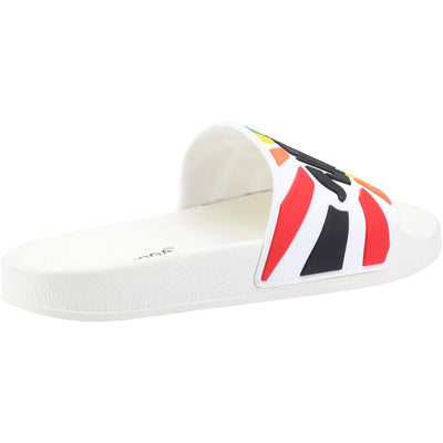 Superga Slide Multicolor Logo Ladies Summer Sandals (White)