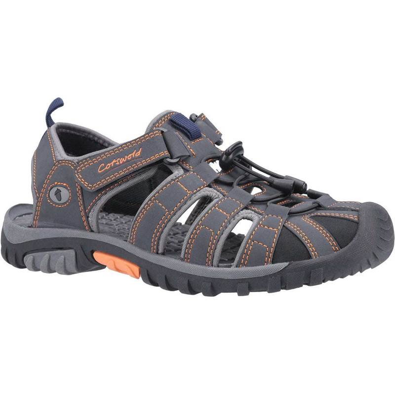 Cotswold Sandhurst Collection Touch Fastening Sandals Grey /Orange