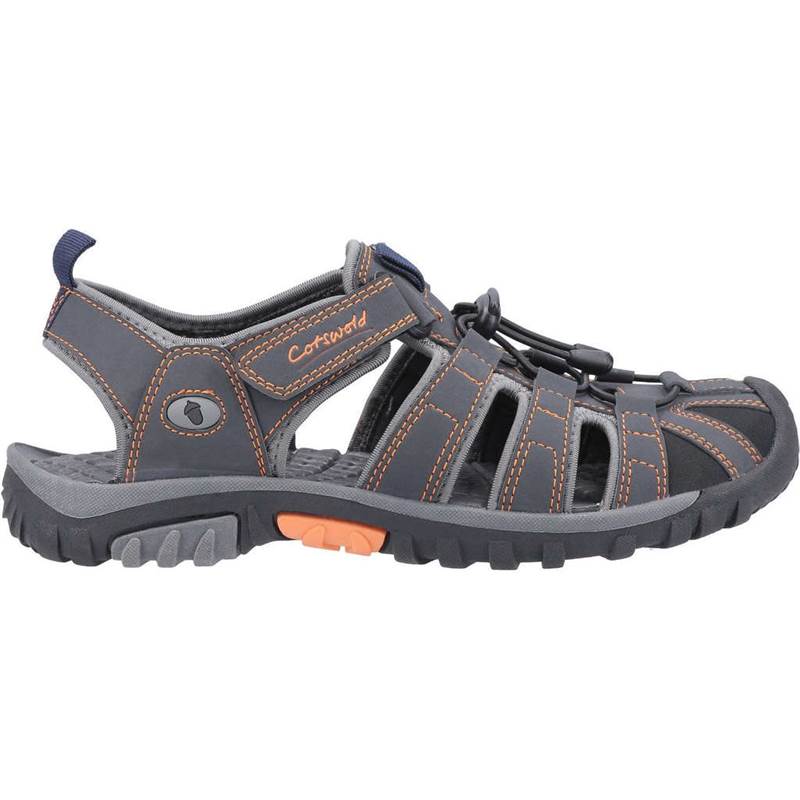 Cotswold Sandhurst Collection Touch Fastening Sandals Grey /Orange