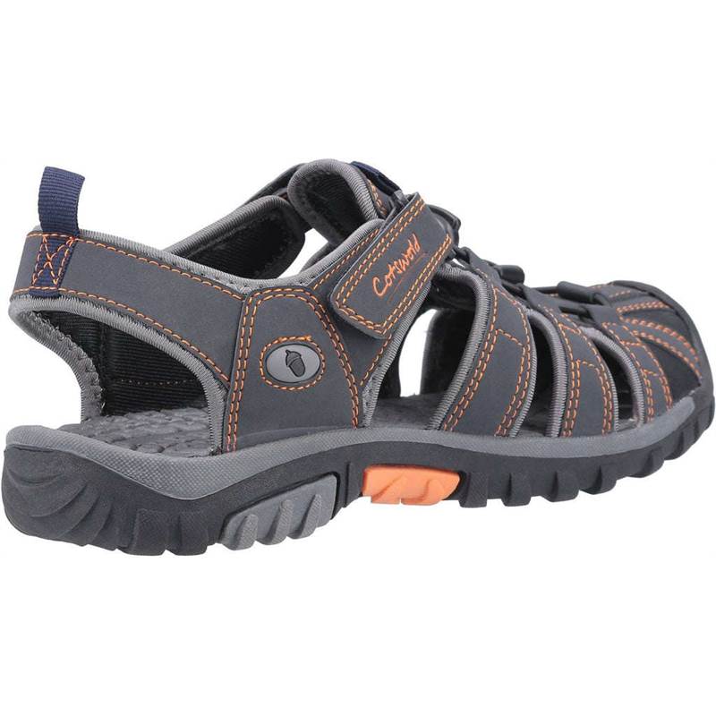 Cotswold Sandhurst Collection Touch Fastening Sandals Grey /Orange