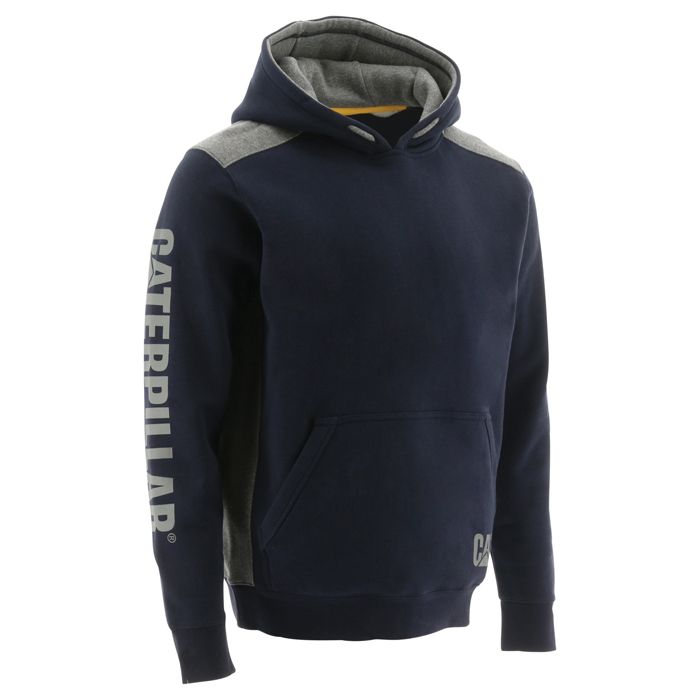 Caterpillar Logo Panel Hooded Mens Casual Warm Comfortable Sweatshirt