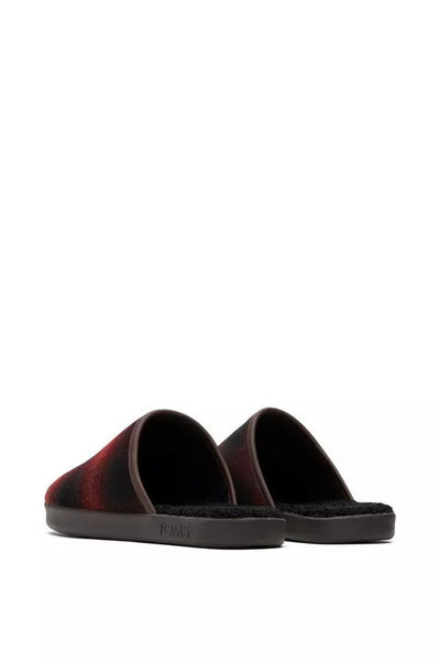 Toms Harbor Mule Red Abstract Plaid Slippers